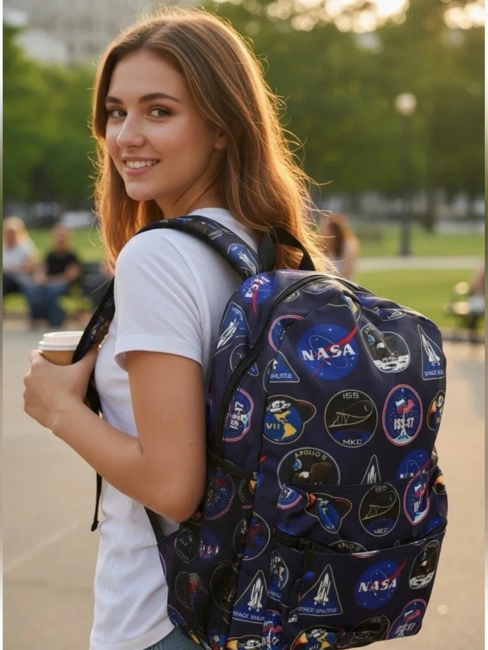 NASA Big Navy Blue Space Patch Backpack by Bioworld